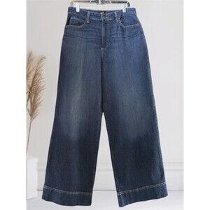 Lee Baggy Retro Wide-Leg Cuffed Hem High-Rise Stretch Blue Jeans Women’s Size 12